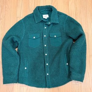 Goodfellow & CO Green Sherpa Jacket with Snap Closures